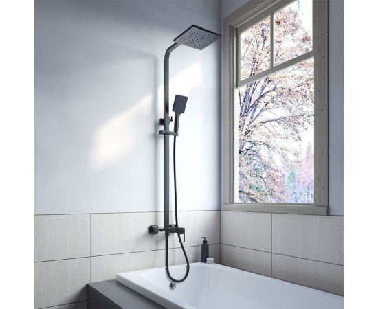 Смеситель с верхним душем IDDIS Bild черный BILBL1Fi06 – изображение 6