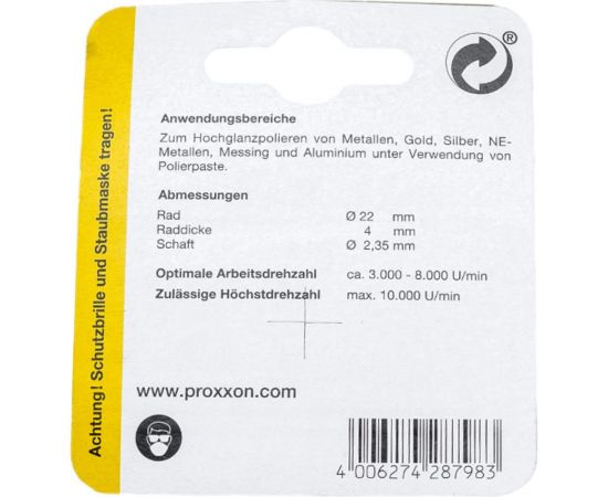 Насадки полировальные из войлока (10 шт; 22 мм) Proxxon PR- 28798 – изображение 4