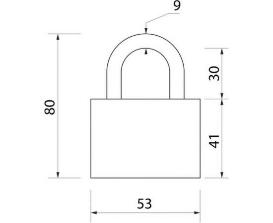 Навесной замок Сималенд 52x80 мм, 3 ключа 622437 – изображение 5