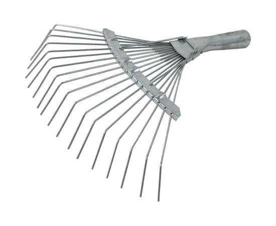 Веерные проволочные грабли КЭС оцининкованные, ширина 350 мм, 18 зубьев, тулейка 30 мм, без черенка 21010025 – изображение 2