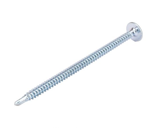 Саморез с прессшайбой Daxmer пшс 4,2x75 100 шт., цинк, усиленный, сверло 438747 – изображение 4