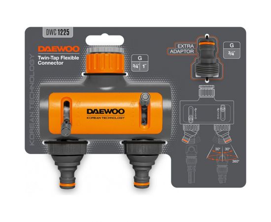 Разделитель потоков 2-х канальный для крана (3/4""; 1""; 26.5-33.3 мм) DAEWOO DWC 1225 – изображение 2