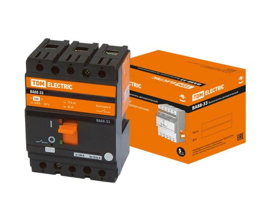 Автоматический выключатель TDM ВА88-33 3Р 100А 35кА SQ0707-0011 