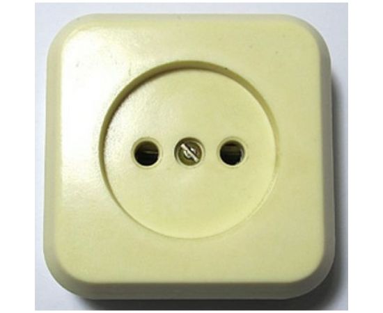 Розетка ООО Ливны-Электро РА 10-007 квадратная с донышком, слоновая кость РА 1724 