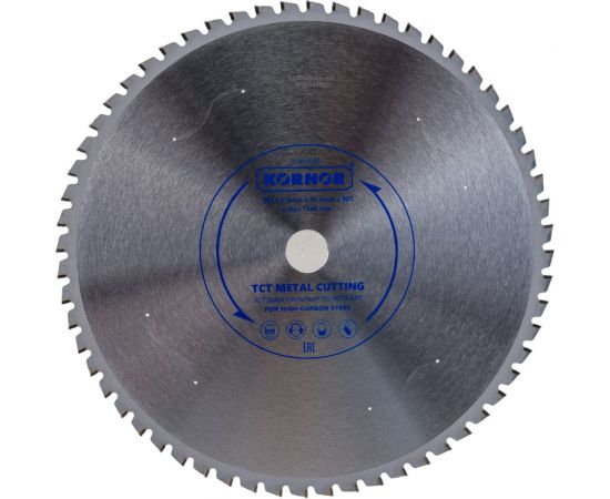 Диск пильный TCT для высокоуглеродистой и нержавеющей стали 305x2.4x25.4 мм, 60 зубьев KORNOR 11305060 