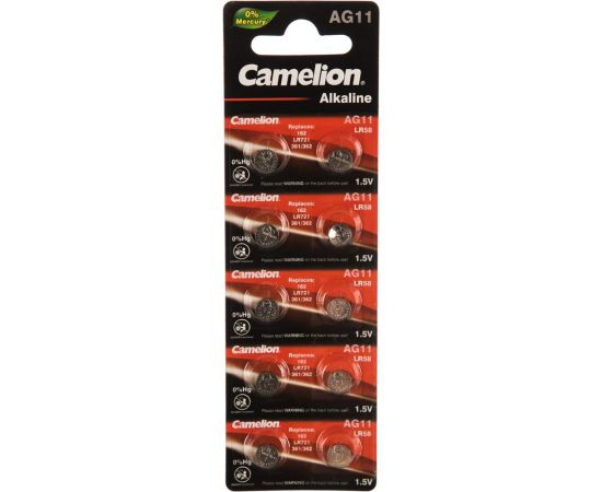 Батарейка для часов Camelion G11 BL-10 Mercury Free AG11-BP10 0%Hg 362A/LR721/162 12819 
