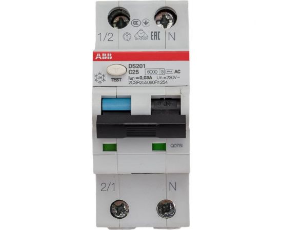 Автоматический выключатель дифференциального тока ABB DS201 C25 AC30 2CSR255080R1254 