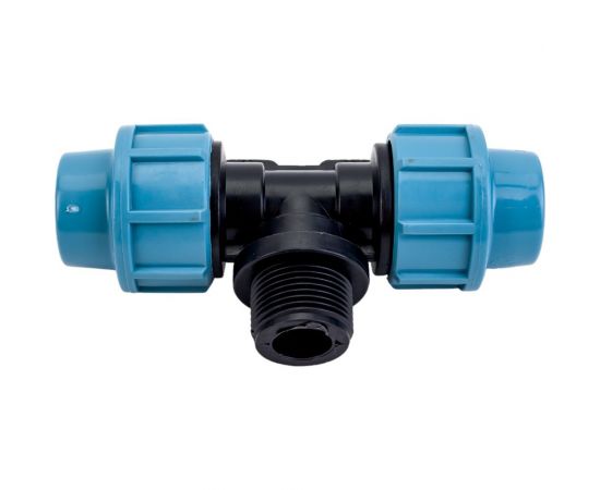 Тройник компрессионный ПНД 20 мм, 3/4M AV Engineering AVE1092034 