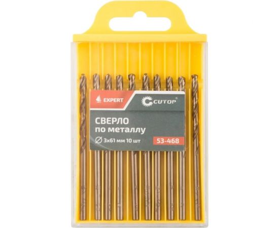 Сверло по металлу EXPERT 10 шт, 3x61 мм CUTOP 53-468 