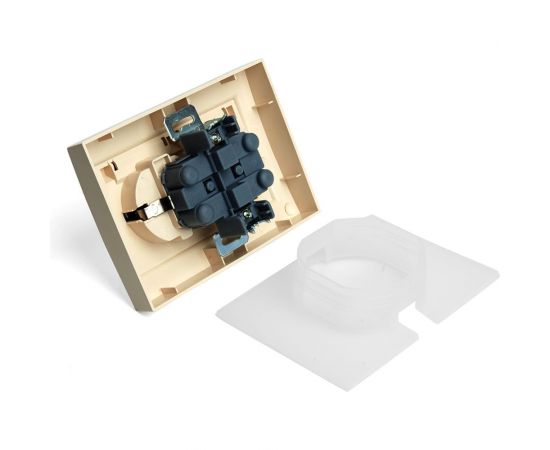 2-местная розетка STEKKER с заземлением, с крышкой, pst16-9015-02, 250в, 16а, серия эрна, слоновая кость, 49137 – изображение 4