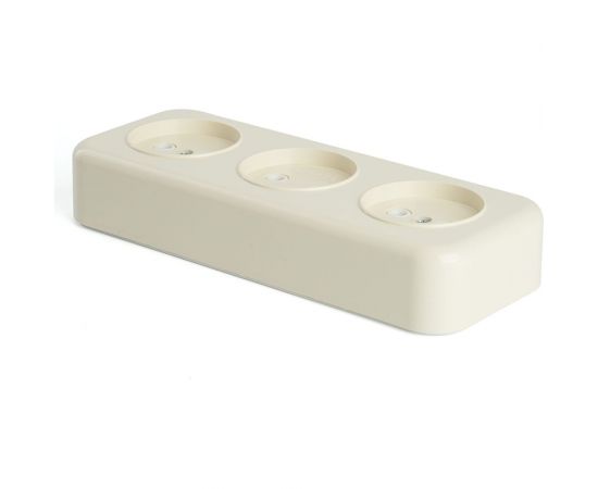 3-местная розетка STEKKER без заземляющего контакта, 250В, 16А, IP20, PST16-50-20 (RA 16-344-БЖ), слоновая кость 49055 – изображение 7