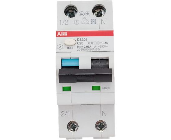 Автоматический выключатель дифференциального тока ABB DS201 C25 AC30 2CSR255080R1254 – изображение 9