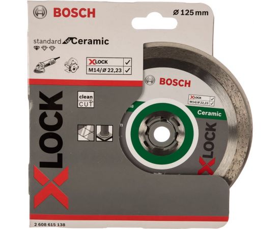 Диск алмазный Standard for Ceramic X-LOCK (125х22.2 мм) Bosch 2608615138 – изображение 2