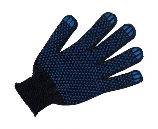 Трикотажные перчатки с ПВХ ПРОМПЕРЧАТКИ 4 нити, 10 класс, черные, 10 пар ПП-25030/10 – изображение 3