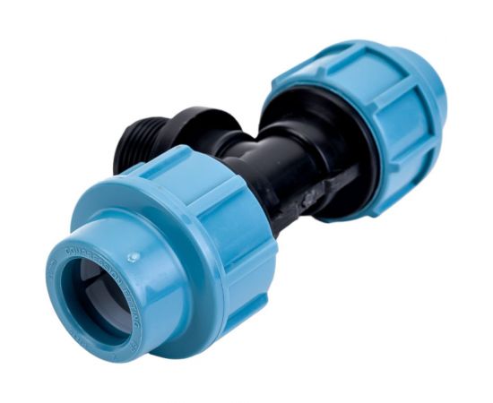 Тройник компрессионный ПНД 20 мм, 3/4M AV Engineering AVE1092034 – изображение 3