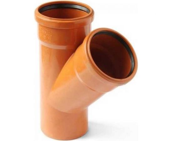 Тройник наружной канализации ХЕМКОР 200х110 мм, 45 градусов 2481103 – изображение 2