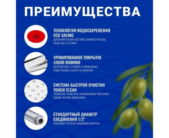 Лейка для душа OLIVES 110 мм D123B – изображение 2