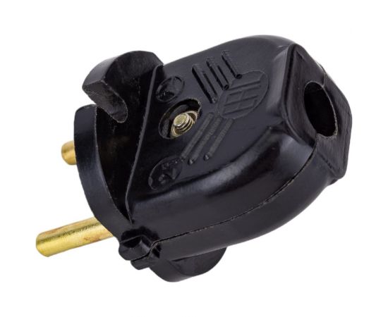 Электровилка ООО Ливны-Электро В6-001 разборная плоская л/ш, черная В 6142л – изображение 2