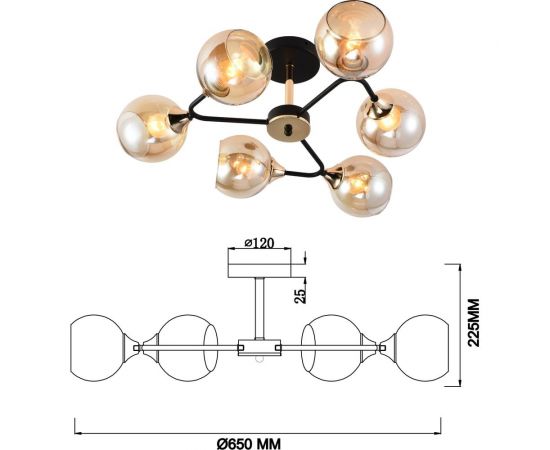 Люстра Rivoli Alison 3138-306 6хЕ27 60 Вт модерн, Б0055386 – изображение 3