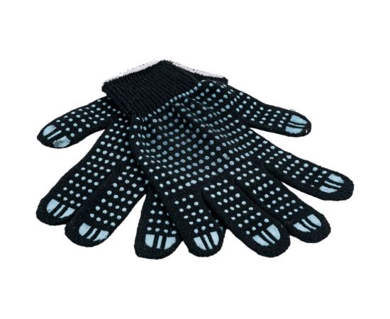 Трикотажные перчатки Gigant с ПВХ-покрытием точка, 10 класс, черные GGC-11 