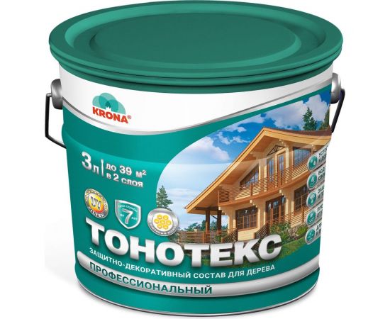 Защитно-декоративный состав для дерева KRONA Тонотекс (палисандр-шоколад; 3 л) 66334503 