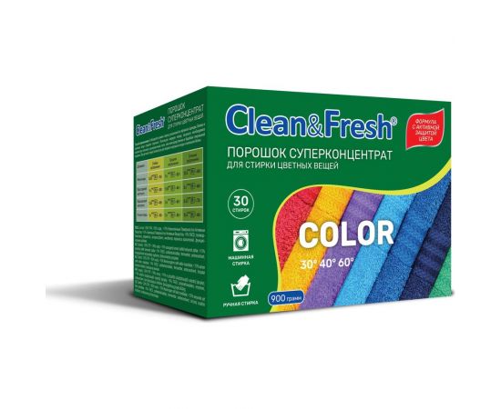 Порошок суперконцентрат для стирки цветного CLEANANDFRESH 900 гр Cl3900c 