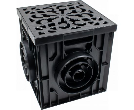 Дождеприемник Ecoteck пластиковый, 300x300, в сборе с решеткой, пластиковой, черный ДИ 13105000 46642 