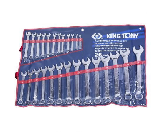 Набор комбинированных ключей 6-32 мм 26 предметов KING TONY 1226MR 