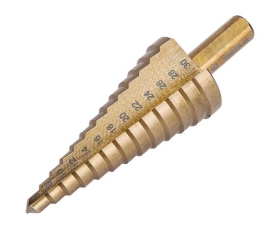 Сверло ступенчатое 6-30 мм, 13 ступеней, Р6М5К5 Волжский Инструмент 5036005 