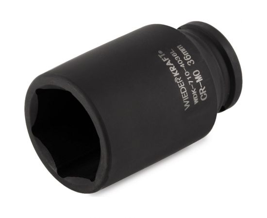 Головка торцевая ударная глубокая 6-гранная (36 мм; 1/2"") WIEDERKRAFT WDK-710-4036L – изображение 5