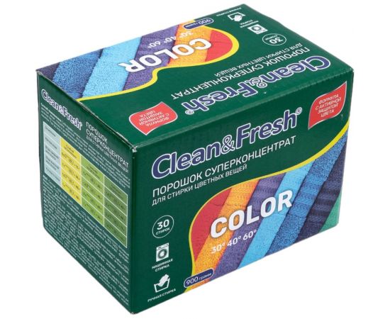 Порошок суперконцентрат для стирки цветного CLEANANDFRESH 900 гр Cl3900c – изображение 5