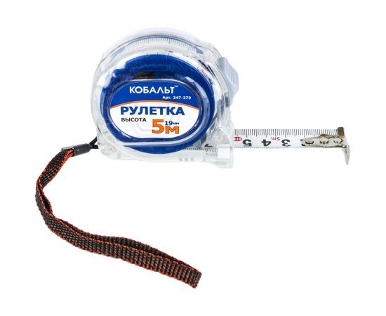 Рулетка (5 м x 19 мм, прозрачный корпус) КОБАЛЬТ Высота 247-279 – изображение 5