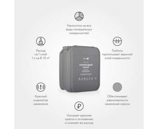 Грунтовка глубокого проникновения с индикатором нанесения для стен под покраску, под обои Elcon адгезионная, акриловая, 5 л 00-00462778 – изображение 8