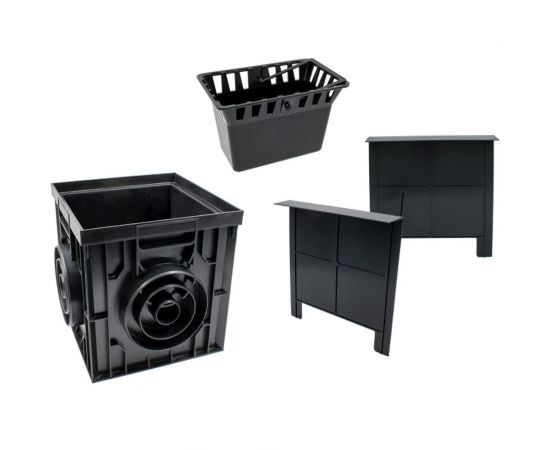 Дождеприемник Ecoteck пластиковый, 300x300, в сборе с решеткой, пластиковой, черный ДИ 13105000 46642 – изображение 2