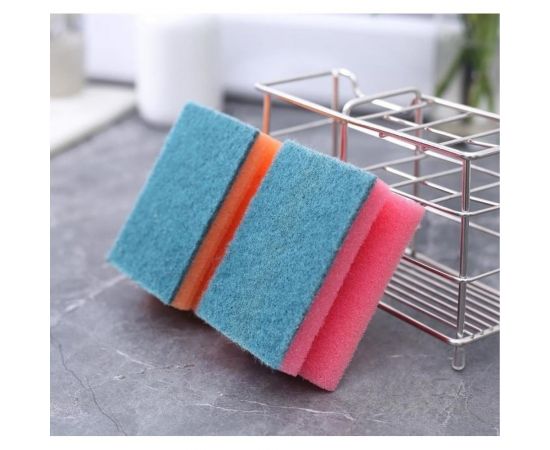 Бытовая губка Доляна Профиль-2 с чистящим слоем, МИКС 9х6.5х4.5 см 672783 – изображение 4