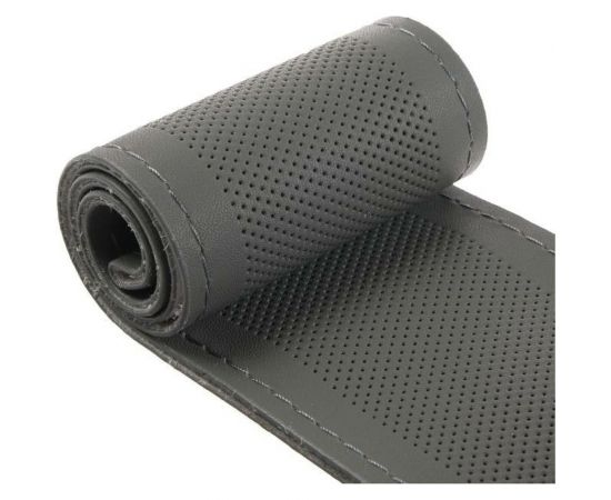 Сшивной чехол на руль Cartage 38 см, натуральная кожа, антискользящая, серый 3942782 – изображение 5