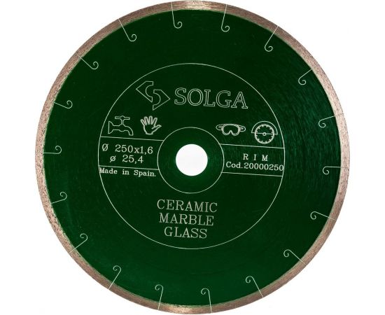 Диск алмазный сплошной (250х25,4 мм) CERAMICS MARBLE Solga Diamant 20000250 – изображение 4
