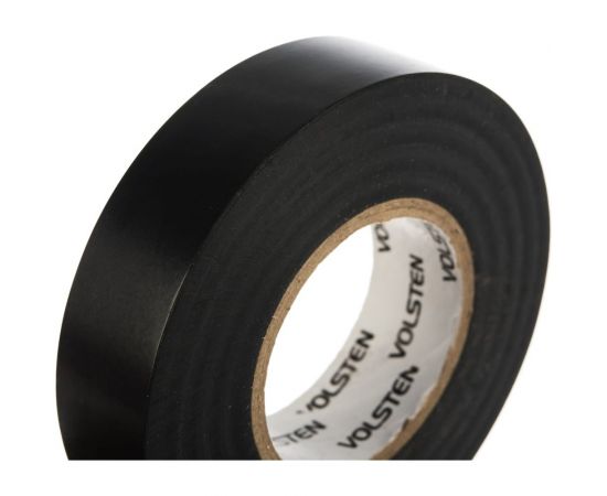 Изолента Volsten V02-7B-18х19-20 0,18х19 мм, черная, 20 метров 9789 – изображение 2