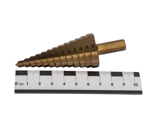 Сверло ступенчатое 6-30 мм, 13 ступеней, Р6М5К5 Волжский Инструмент 5036005 – изображение 2