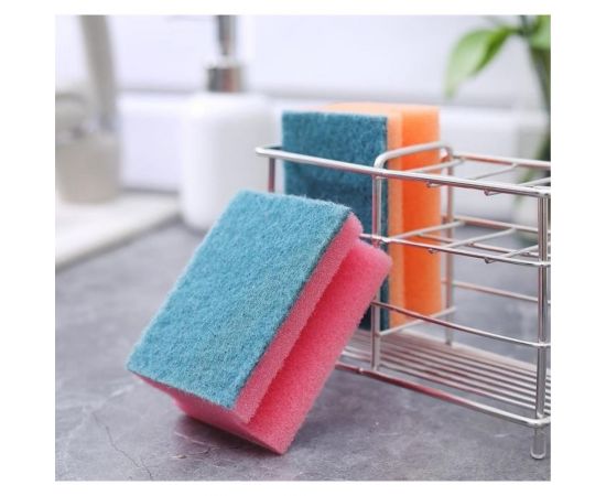 Бытовая губка Доляна Профиль-2 с чистящим слоем, МИКС 9х6.5х4.5 см 672783 – изображение 3