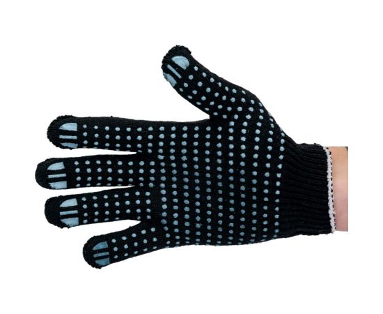 Трикотажные перчатки Gigant с ПВХ-покрытием точка, 10 класс, черные GGC-11 – изображение 3