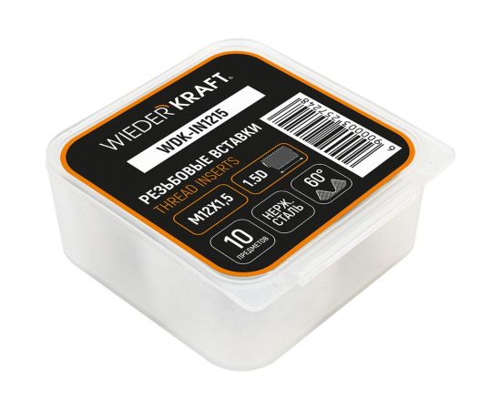 Резьбовые вставки WIEDERKRAFT M12x1,5, 1,5d, 10 предметов WDK-IN1215 – изображение 5