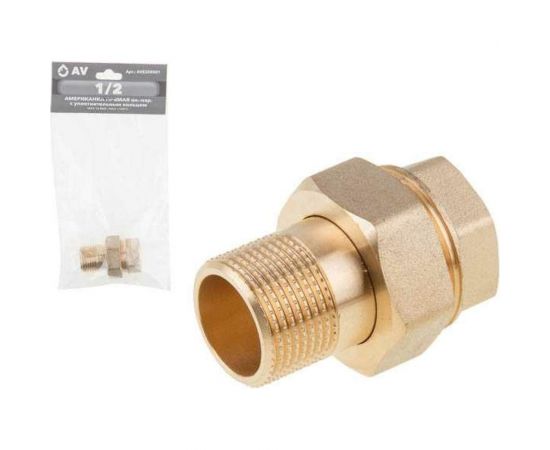 Американка AV Engineering прямая, 1/2"", с внутренней-наружной резьбой AVE308001 