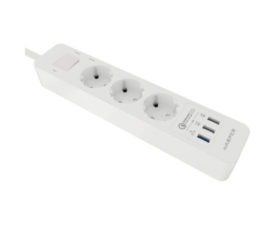 Сетевой фильтр Harper удлинитель UCH-420 White QC3.0 H00003199 