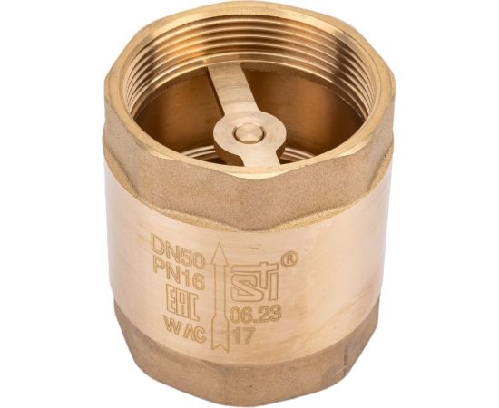 Обратный пружинный клапан STI Ду50 Ру16 латунный с латунным штоком D100-01362 