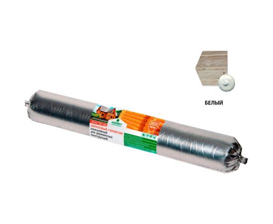 Акриловый герметик для швов в деревянных домах, конструкциях, изделиях PROSEPT цвет белый, 0.6 л 0024-06б 