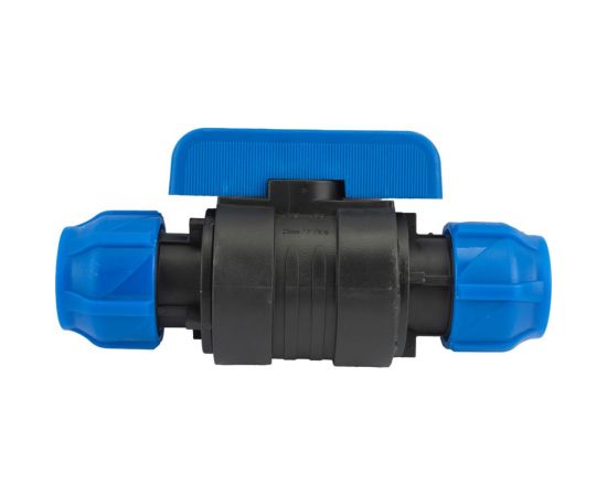 Шаровой кран VALFEX ПНД компрессионный цанга - цанга разборный 25x25 121001232525 