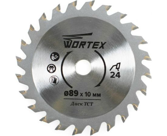 Диск пильный HS S024 W 89x10 мм, 24 зуба WORTEX HSS024W00026 