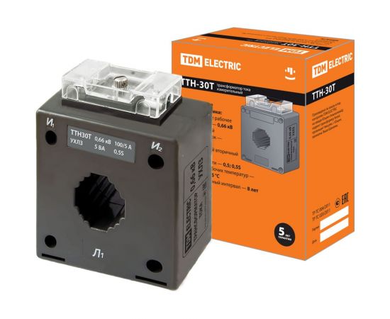 Трансформатор тока TDM ТТН 30T/100/5- 5VA/0,5S-Р SQ1101-1070 