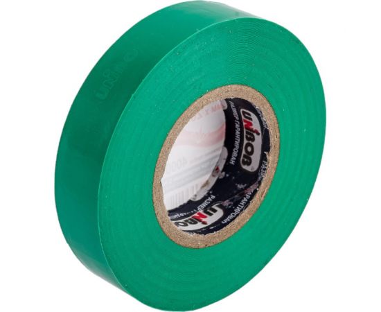 Изолента ПВХ UNIBOB 15 мм х 20 м, зеленая 211762 